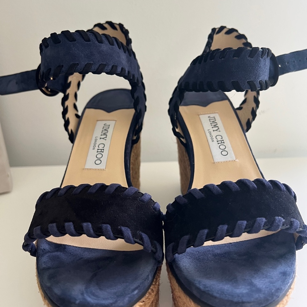 Jimmy Choo Abigail Blue Espadrille Wedge - Picture 2 of 7